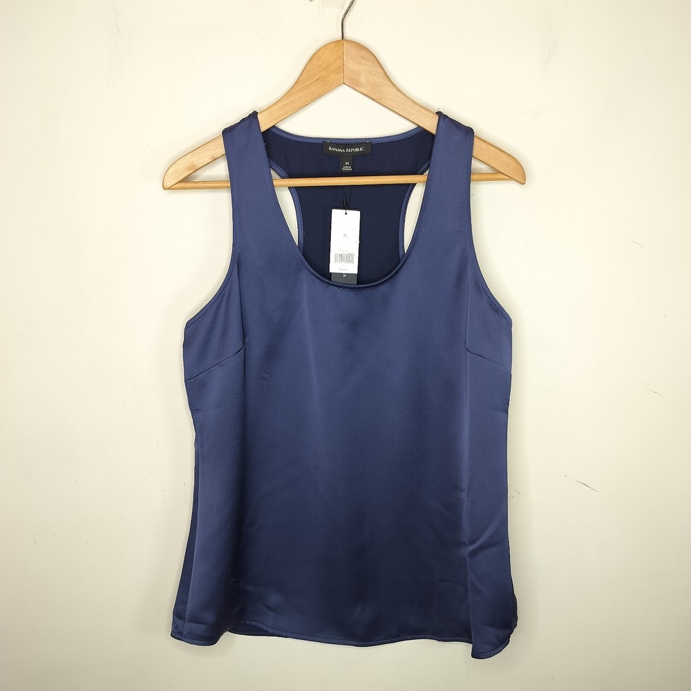 Banana Republic Navy Sleeveless Scoop Neck Tank Top
